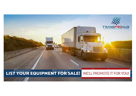 List your equipment, we'll help you sale it!